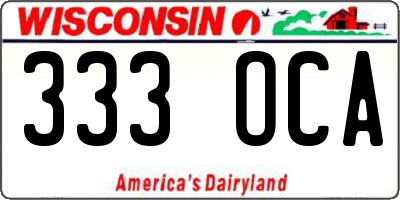 WI license plate 333OCA