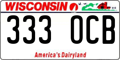 WI license plate 333OCB