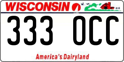 WI license plate 333OCC