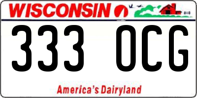 WI license plate 333OCG