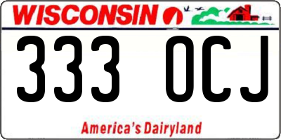 WI license plate 333OCJ