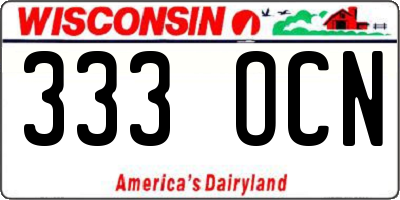 WI license plate 333OCN