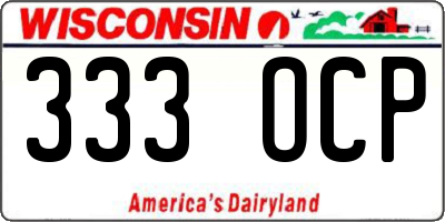 WI license plate 333OCP