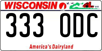 WI license plate 333ODC
