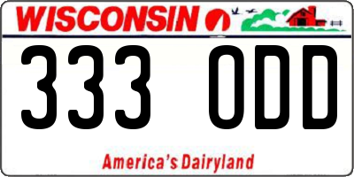 WI license plate 333ODD