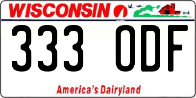 WI license plate 333ODF