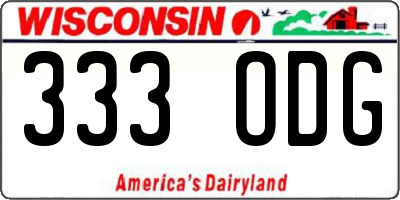 WI license plate 333ODG