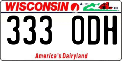 WI license plate 333ODH
