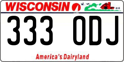 WI license plate 333ODJ