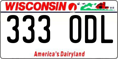 WI license plate 333ODL