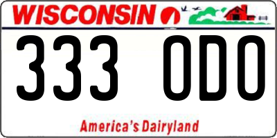 WI license plate 333ODO