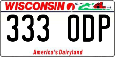 WI license plate 333ODP