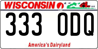 WI license plate 333ODQ