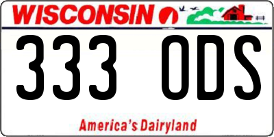WI license plate 333ODS