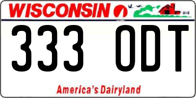 WI license plate 333ODT