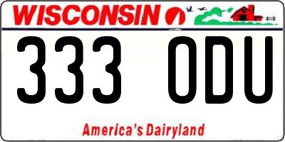 WI license plate 333ODU