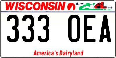 WI license plate 333OEA
