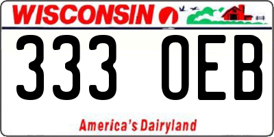 WI license plate 333OEB