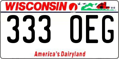 WI license plate 333OEG