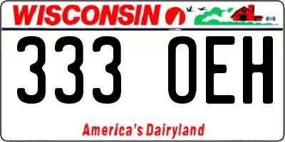 WI license plate 333OEH