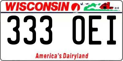WI license plate 333OEI