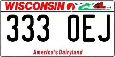 WI license plate 333OEJ