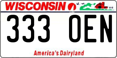 WI license plate 333OEN