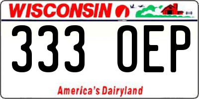 WI license plate 333OEP