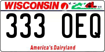 WI license plate 333OEQ