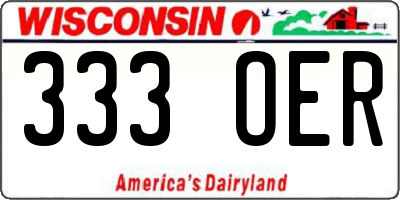 WI license plate 333OER
