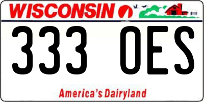 WI license plate 333OES