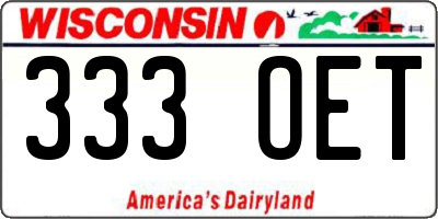 WI license plate 333OET