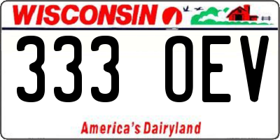 WI license plate 333OEV