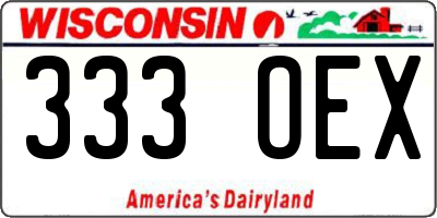 WI license plate 333OEX