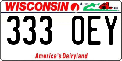 WI license plate 333OEY