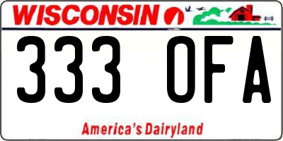 WI license plate 333OFA