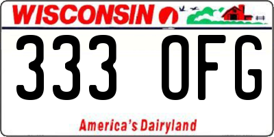 WI license plate 333OFG