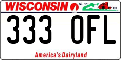 WI license plate 333OFL
