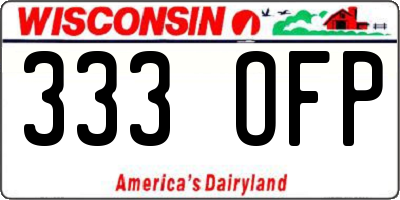 WI license plate 333OFP