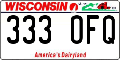 WI license plate 333OFQ