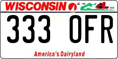 WI license plate 333OFR