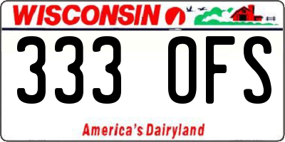 WI license plate 333OFS