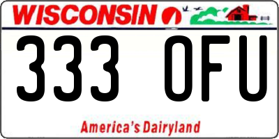 WI license plate 333OFU