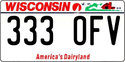 WI license plate 333OFV