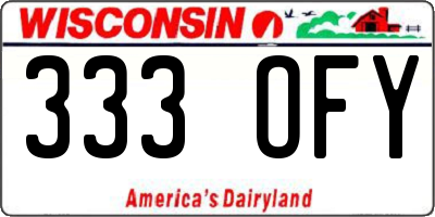 WI license plate 333OFY