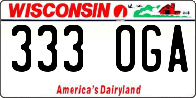 WI license plate 333OGA