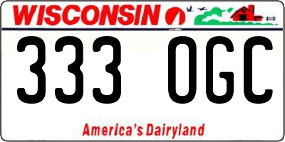 WI license plate 333OGC