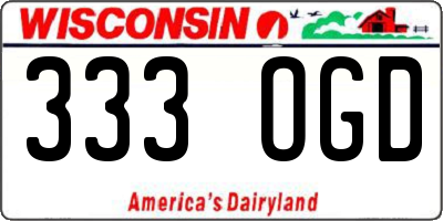 WI license plate 333OGD