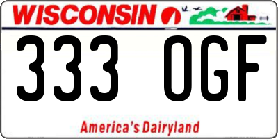 WI license plate 333OGF