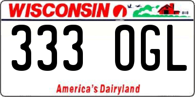 WI license plate 333OGL